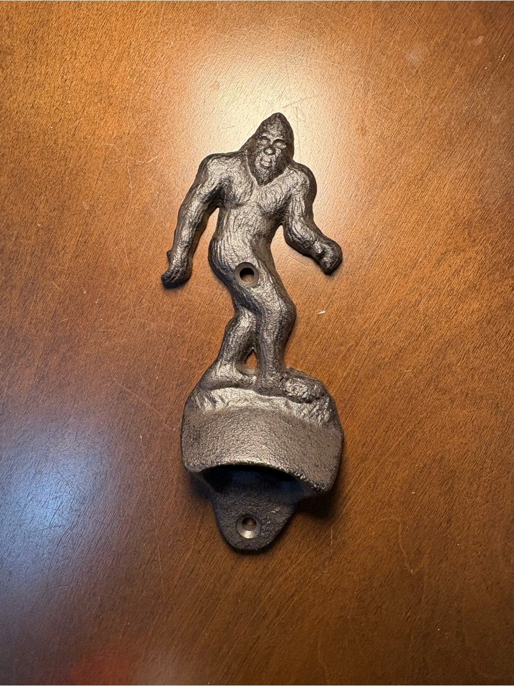 Sasquatch Wall-Mount Bottle Opener – Rustic Black Cast Iron